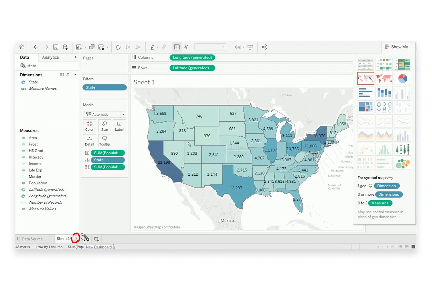 Tableau map visualization